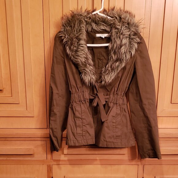 safari jacket with faux fur trim - Picture 1 of 3
